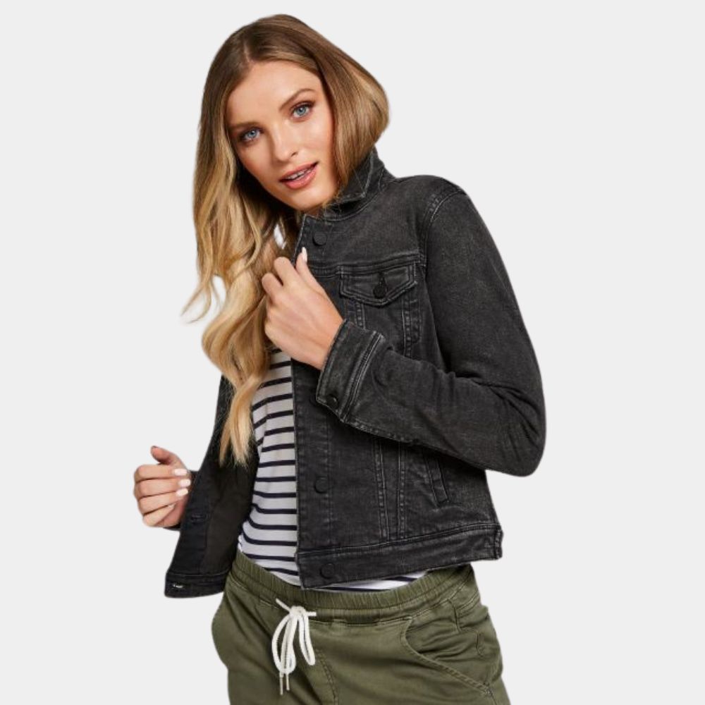 After Tessa Black Denim Jacket image 0