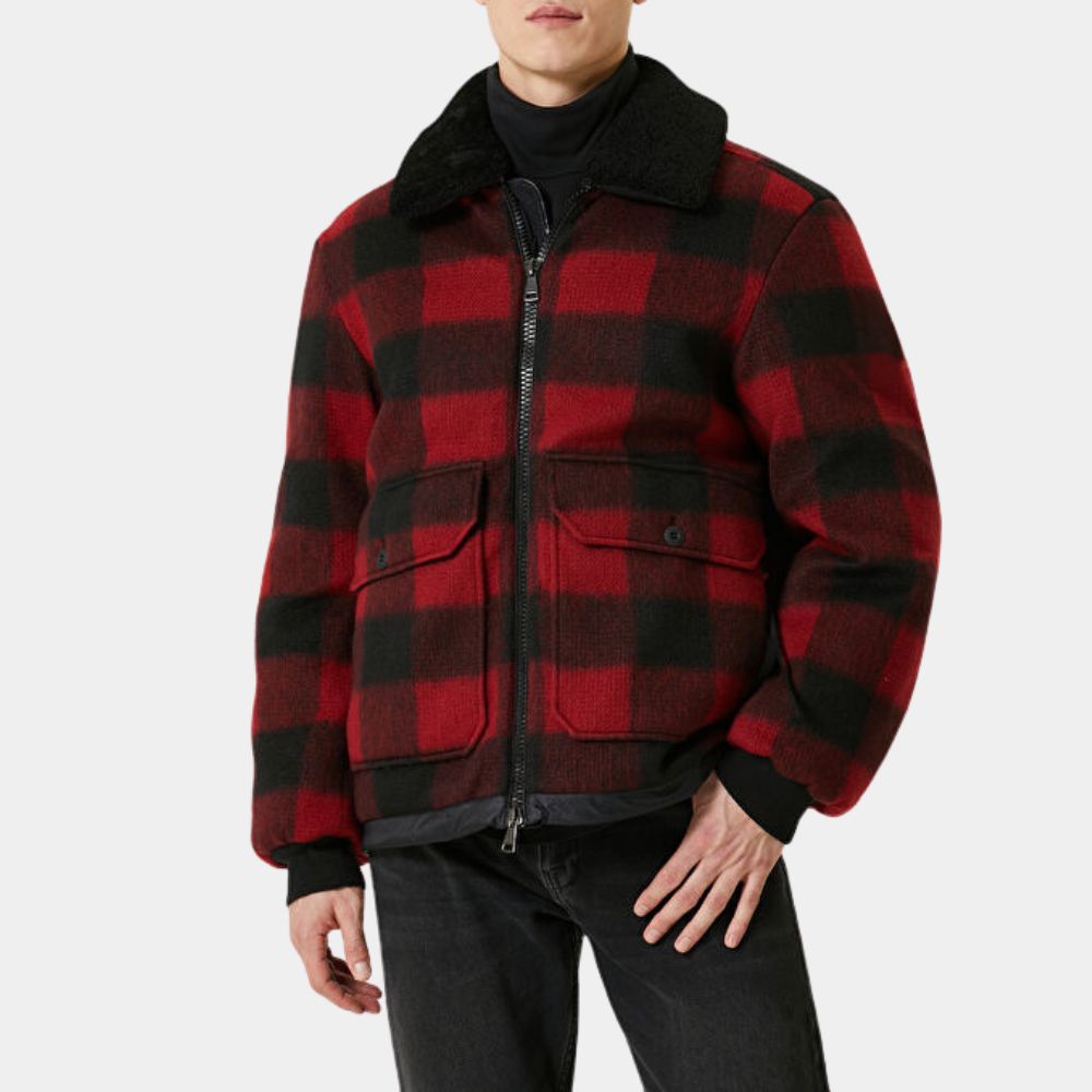 The Actor Paul Red & Black Plaid Jacket image 0