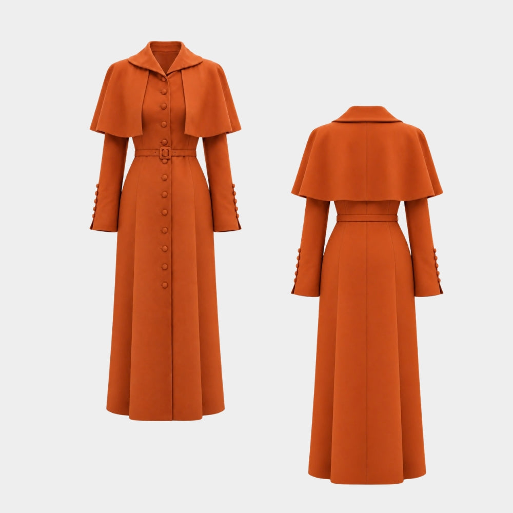 100 Days of Lies Lee Ga-gyeong Orange Capelet Coat