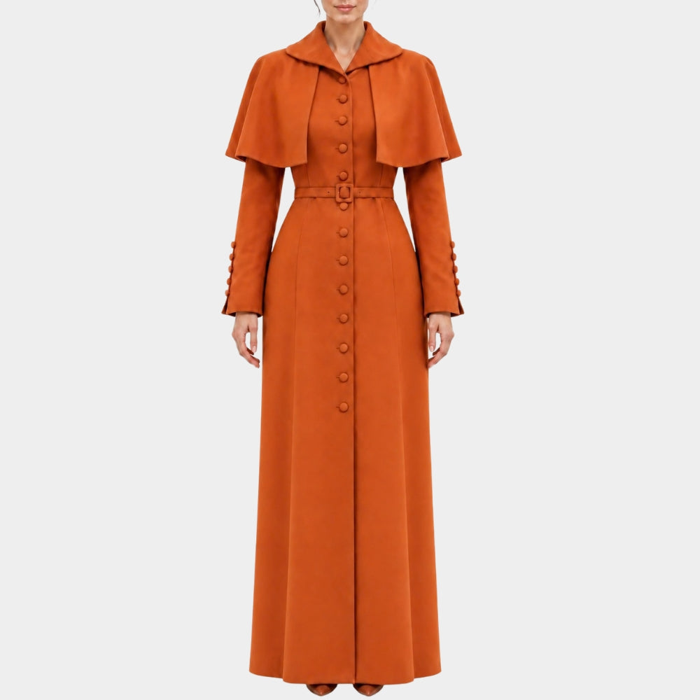 100 Days of Lies Lee Ga-gyeong Orange Capelet Coat