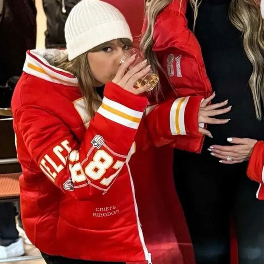 Taylor Swift Kelce 87 Chiefs Puffer Jacket image 1