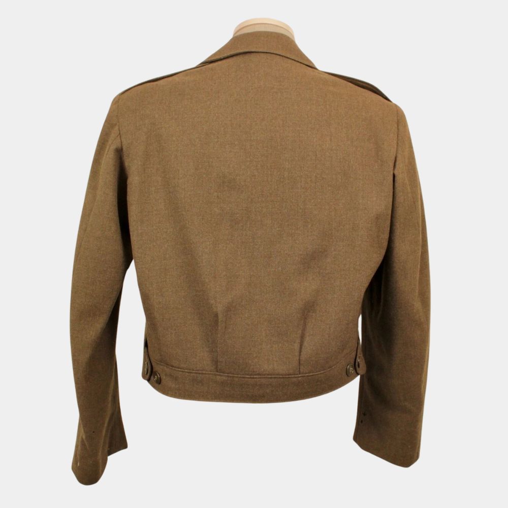 1944 Dwight  Eisenhower Green Wool Jacket - Mannequin Back View