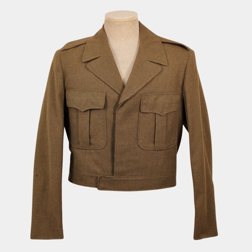 1944 Dwight  Eisenhower Green Wool Jacket - Mannequin Front View