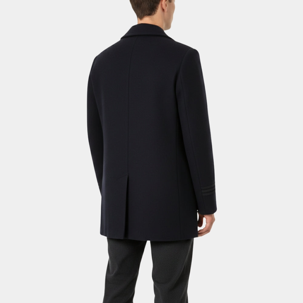 1957 NYPD  Vintage Police Regulation Choker Wool Blend Coat - Back View