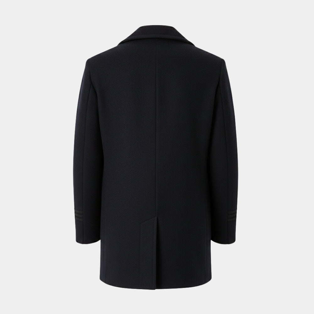 1957 NYPD  Vintage Police Regulation Choker Wool Blend Coat - Mannequin Back View
