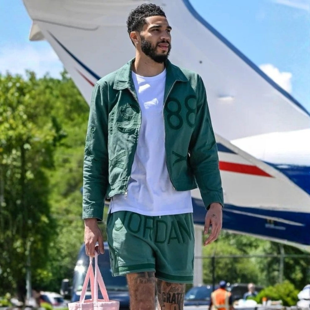 1988  Jayson Tatum Dunk Champ Green Cotton Jacket - Front View
