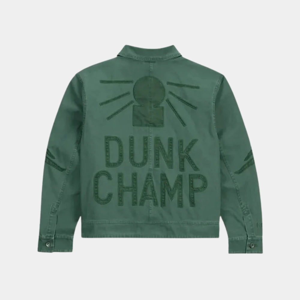 1988  Jayson Tatum Dunk Champ Green Cotton Jacket - Mannequin Back View