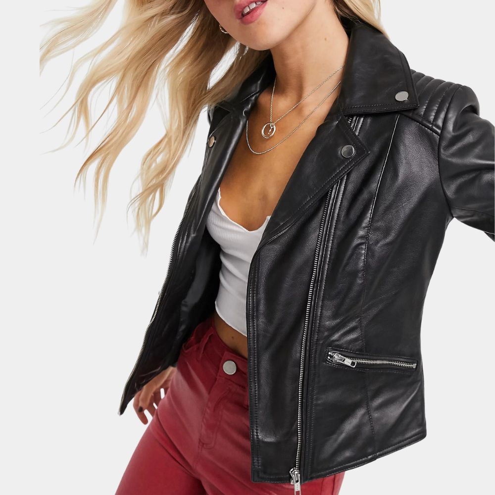 Janet Leather Biker Jacket image 4