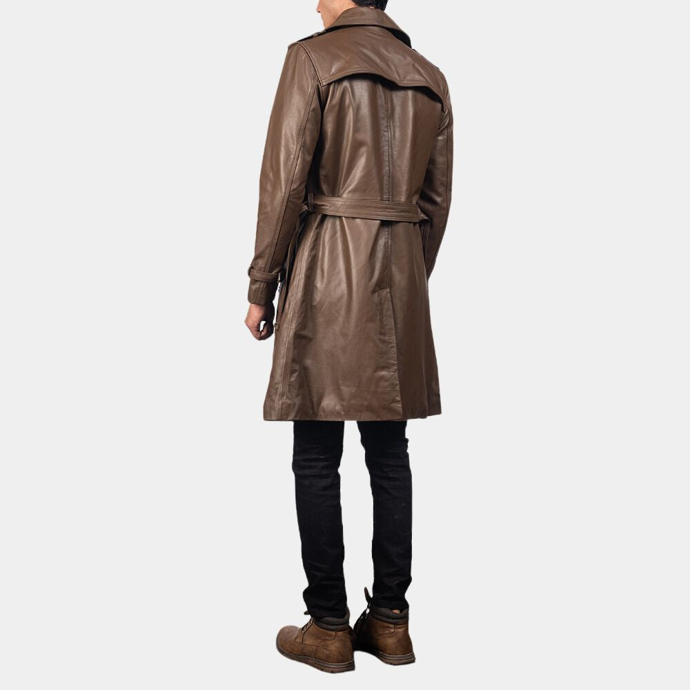 Rorschach Brown Leather Coat image 2