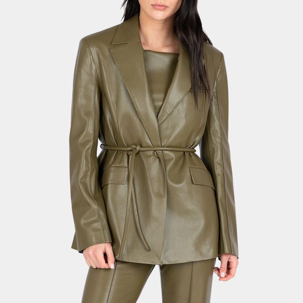 A Different Man Ingrid Leather Blazer image 0