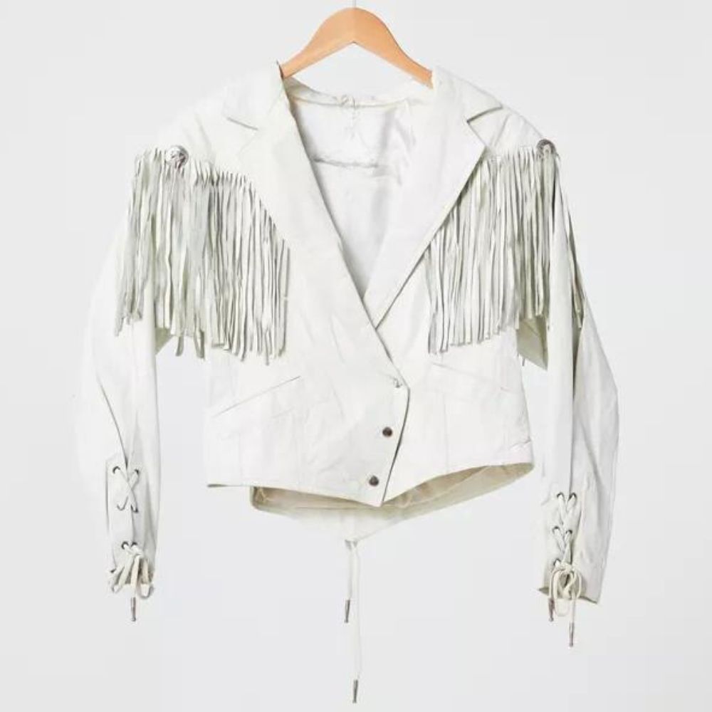 Sharon White Fringe Jacket image 0