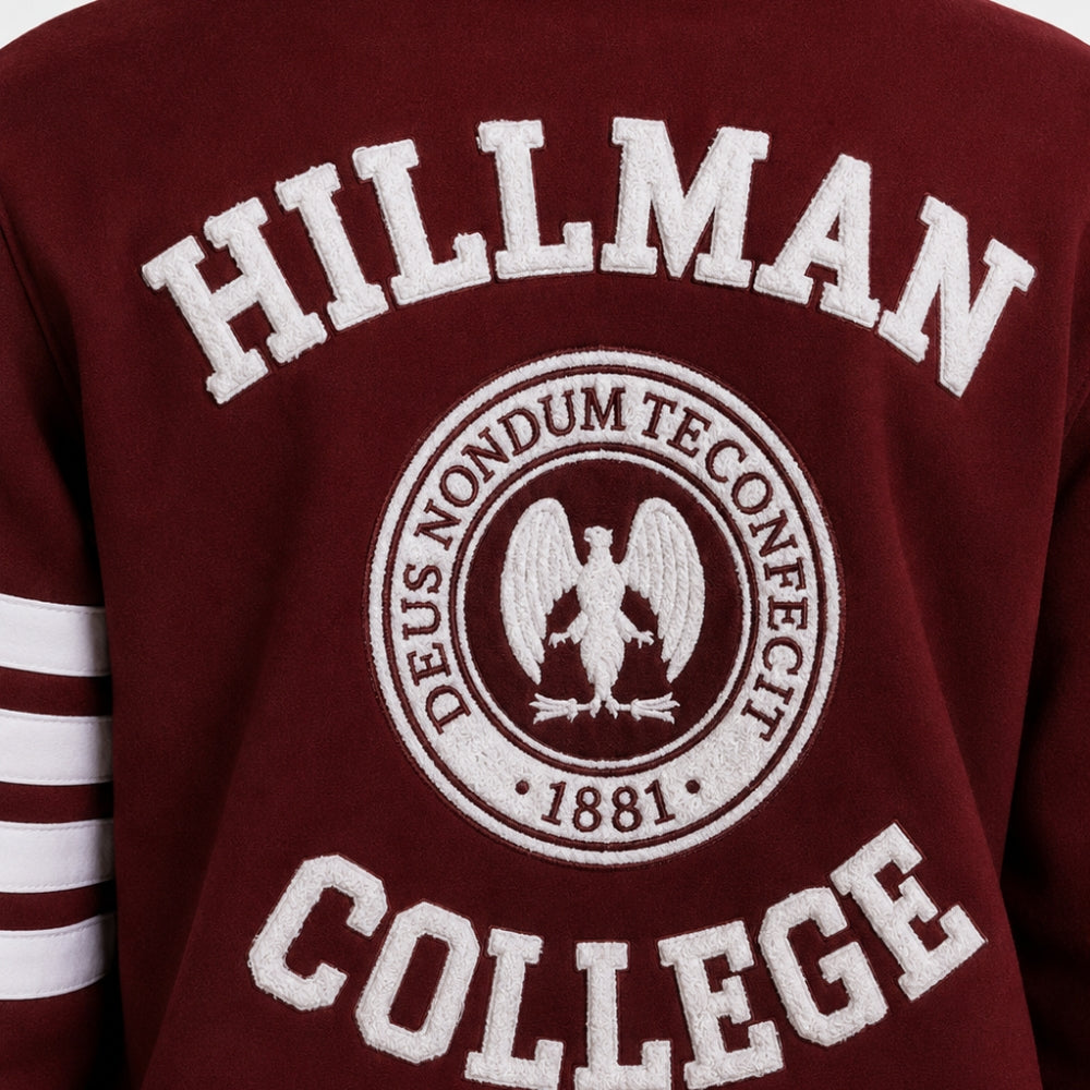 Deborah Wayne Maroon Hillman College Jacket