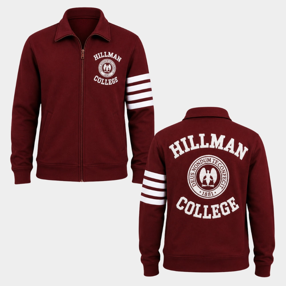 Deborah Wayne Maroon Hillman College Jacket