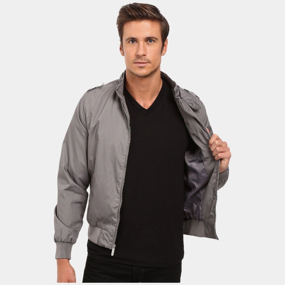 AIR Matt Damon Grey Cotton Harrington Jacket - Inner View