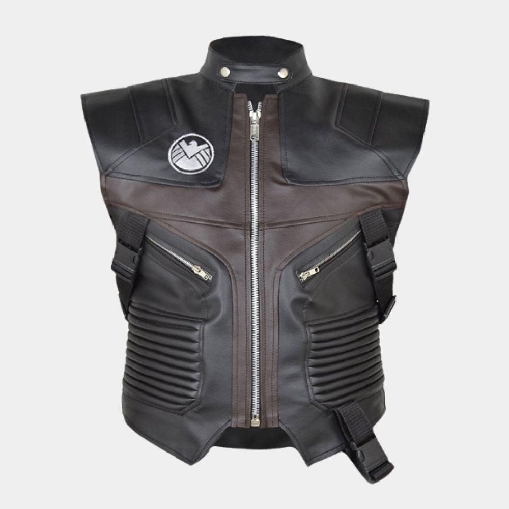 AVENGERS Hawkeye Leather Vest - Mannequin Front View