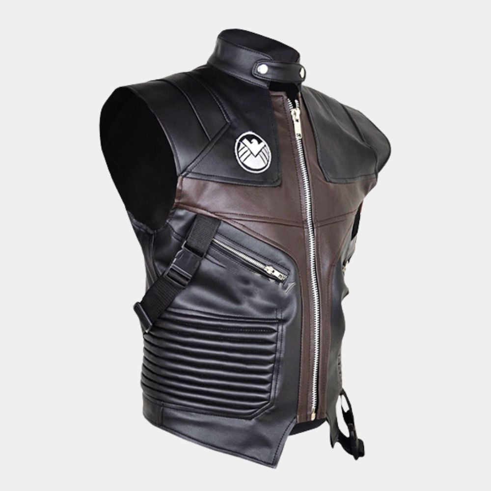 AVENGERS Hawkeye Leather Vest - Mannequin Side View