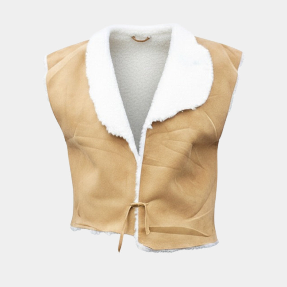 A Fistful of Dollars  Clint Eastwood Leather Vest aka Suede Leather Spaghetti Western Vest - Mannequin Front View