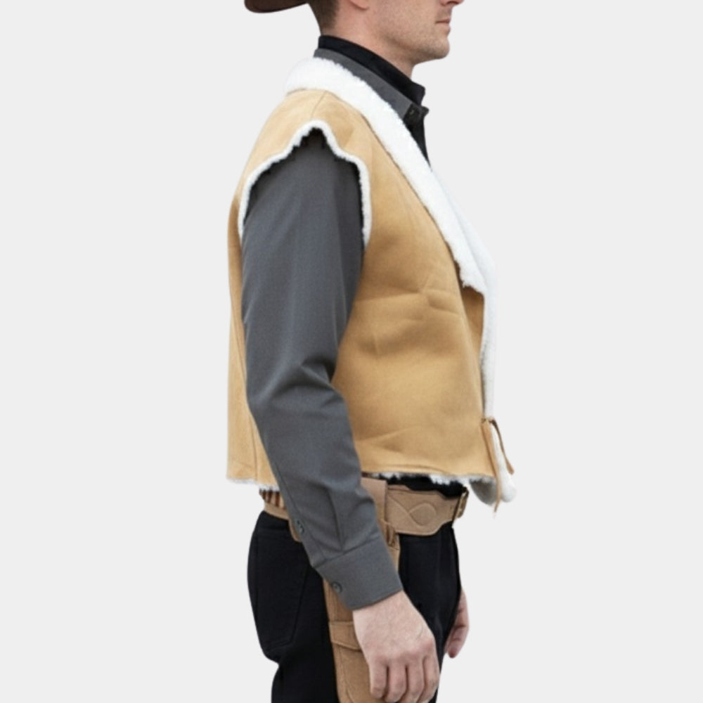 A Fistful of Dollars  Clint Eastwood Leather Vest aka Suede Leather Spaghetti Western Vest - Side View
