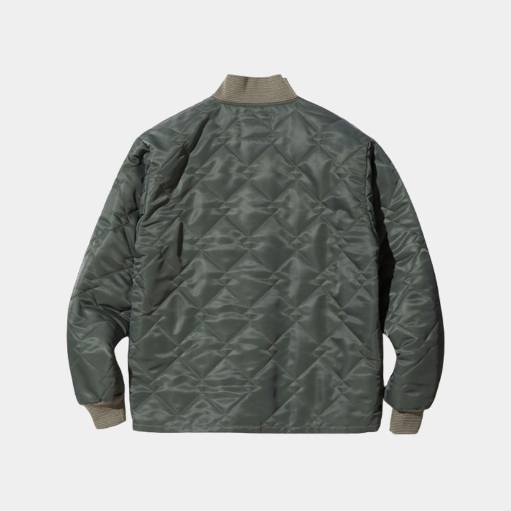 A Working Man Jason Statham aka Levon Cade Quilted Bomber Jacket - Mannequin Back View
