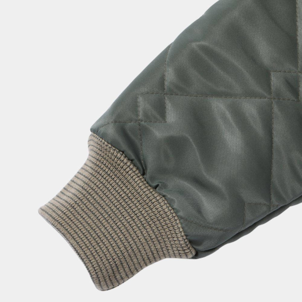 A Working Man Jason Statham aka Levon Cade Quilted Bomber Jacket - Mannequin Cuff View