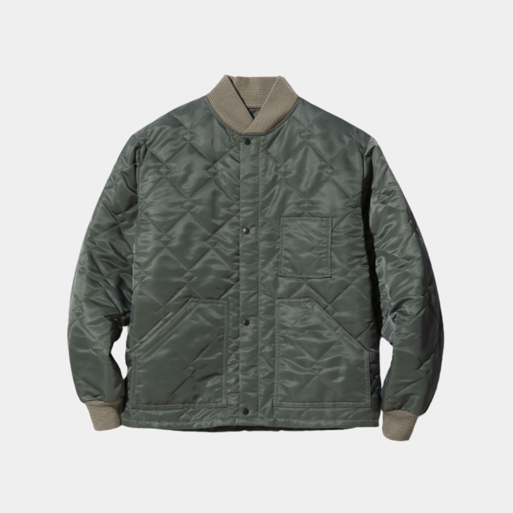 A Working Man Jason Statham aka Levon Cade Quilted Bomber Jacket - Mannequin Front View