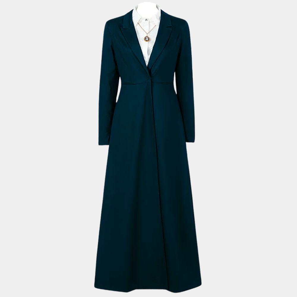Agatha All Along Agatha Harkness Blue Long Frock Coat - Mannequin Front View