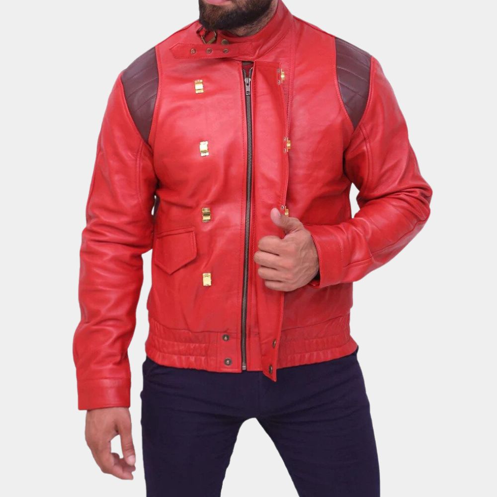 Akira Red/Black Leather Capsule Jacket - Front Posture View