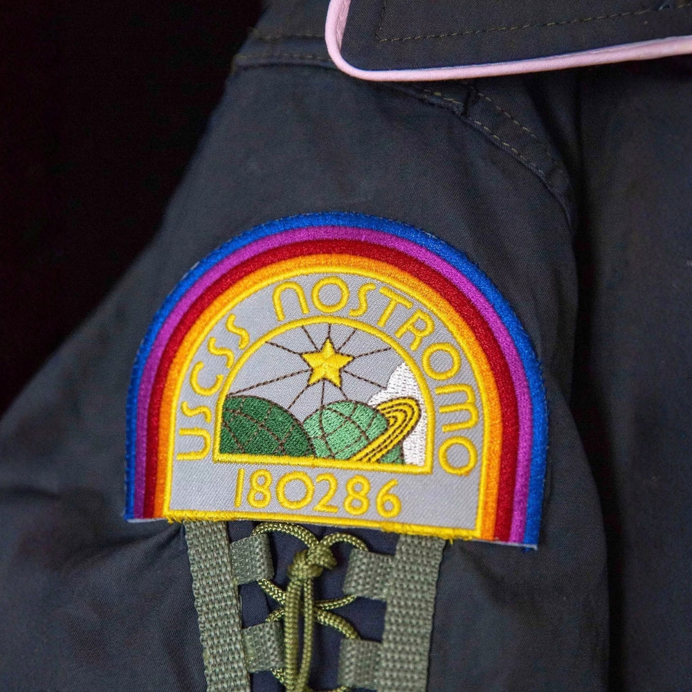 Alien  Brett aka Harry Dean Nostromo Jacket - Mannequin Close - Up Logo View