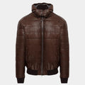 Alien Romulus Cailee Spaeny Brown Leather Puffer Jacket - Mannequin Front View