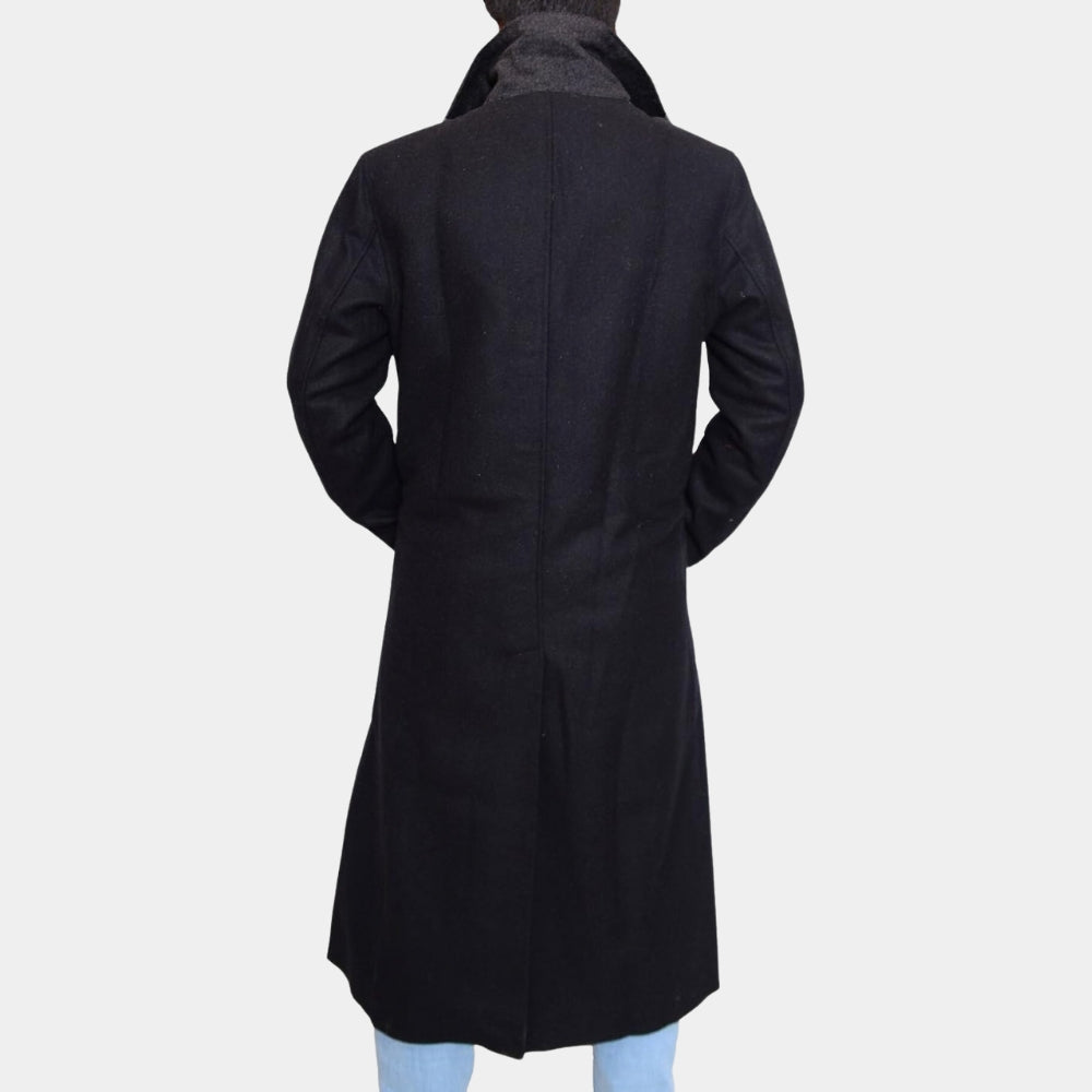 Altered Carbon  Takeshi Kovacs aka Joel Kinnaman Black Wool Coat - Back View