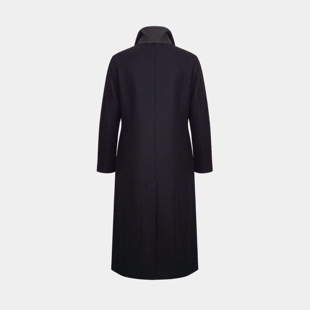 Altered Carbon  Takeshi Kovacs aka Joel Kinnaman Black Wool Coat - Mannequin Back View