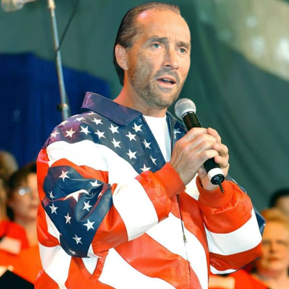 American Flag  Independence Day Michael Hoban Bomber Leather Jacket - Character Front View