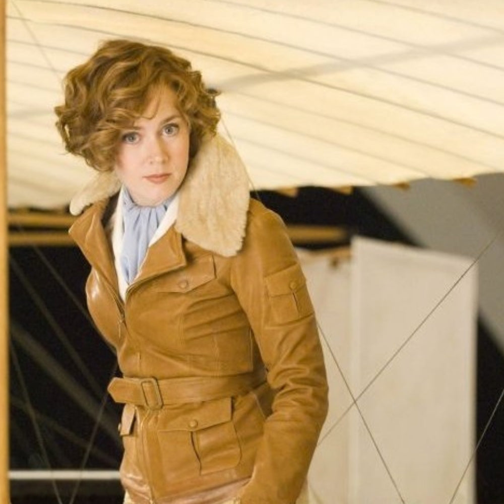 Amy Adams  Night at the Museum 2 Amelia Earhart Leather Jacket - Side Close - Up View