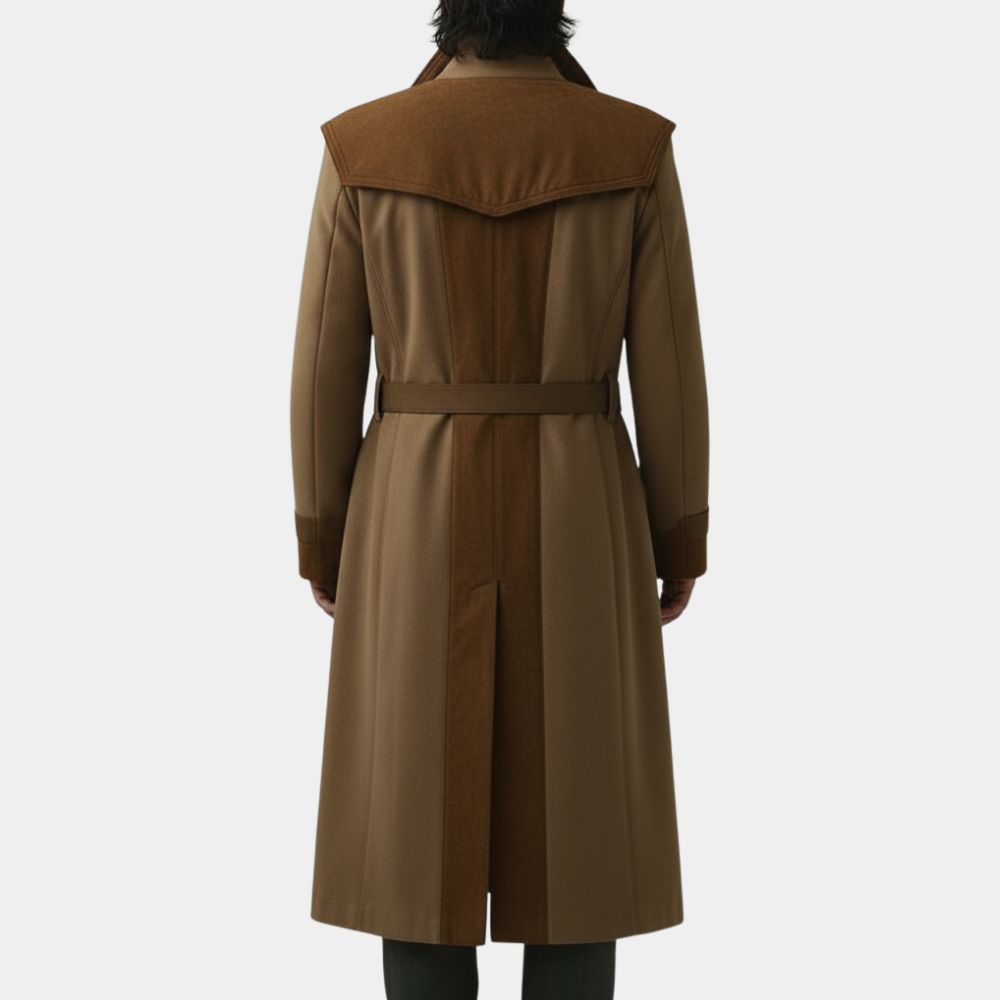 Andor Season 02  Andor Diego Luna (Cassian Andor) Tan Cotton Trench Coat - Back View