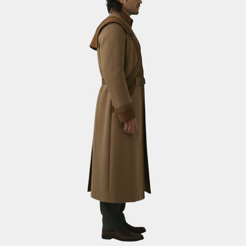 Andor Season 02  Andor Diego Luna (Cassian Andor) Tan Cotton Trench Coat - Side View