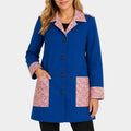 Anne Hathaway Blue Cotton Coat