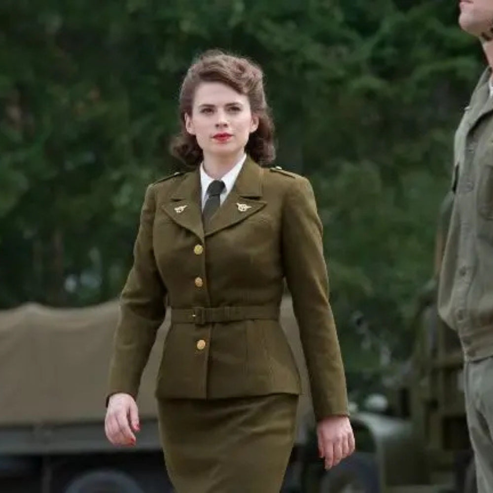 Avengers Endgame Peggy Carter Olive Service Coat