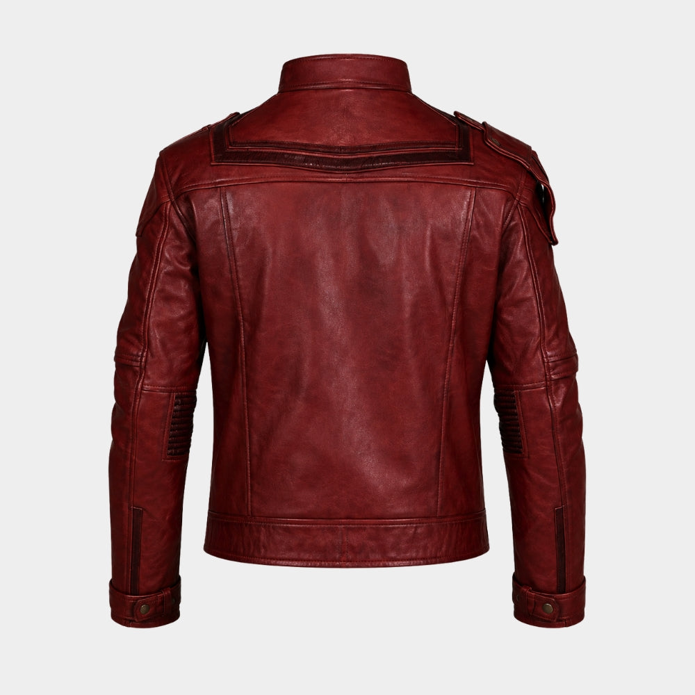 Avengers Endgame Star Lord Maroon Leather Jacket