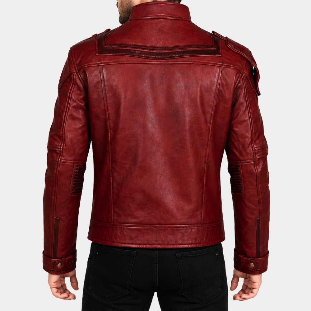 Avengers Endgame Star Lord Maroon Leather Jacket