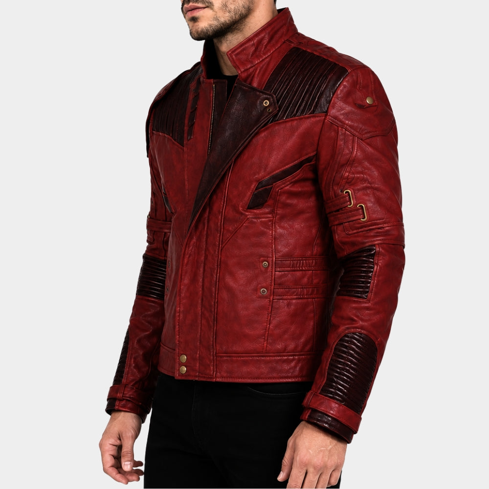 Avengers Endgame Star Lord Maroon Leather Jacket