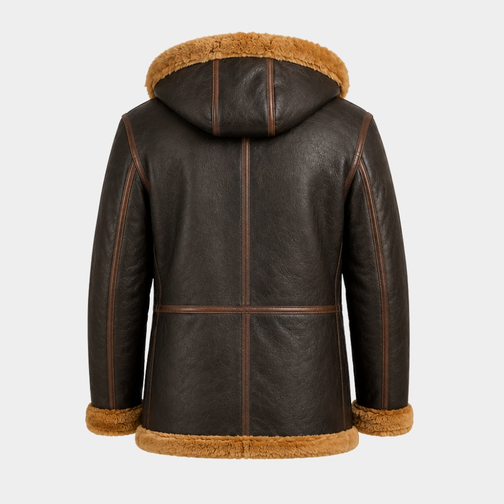 WWII B-7 Flying Vintage Parka Brown Leather Jacket
