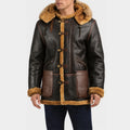 WWII B-7 Flying Vintage Parka Brown Leather Jacket