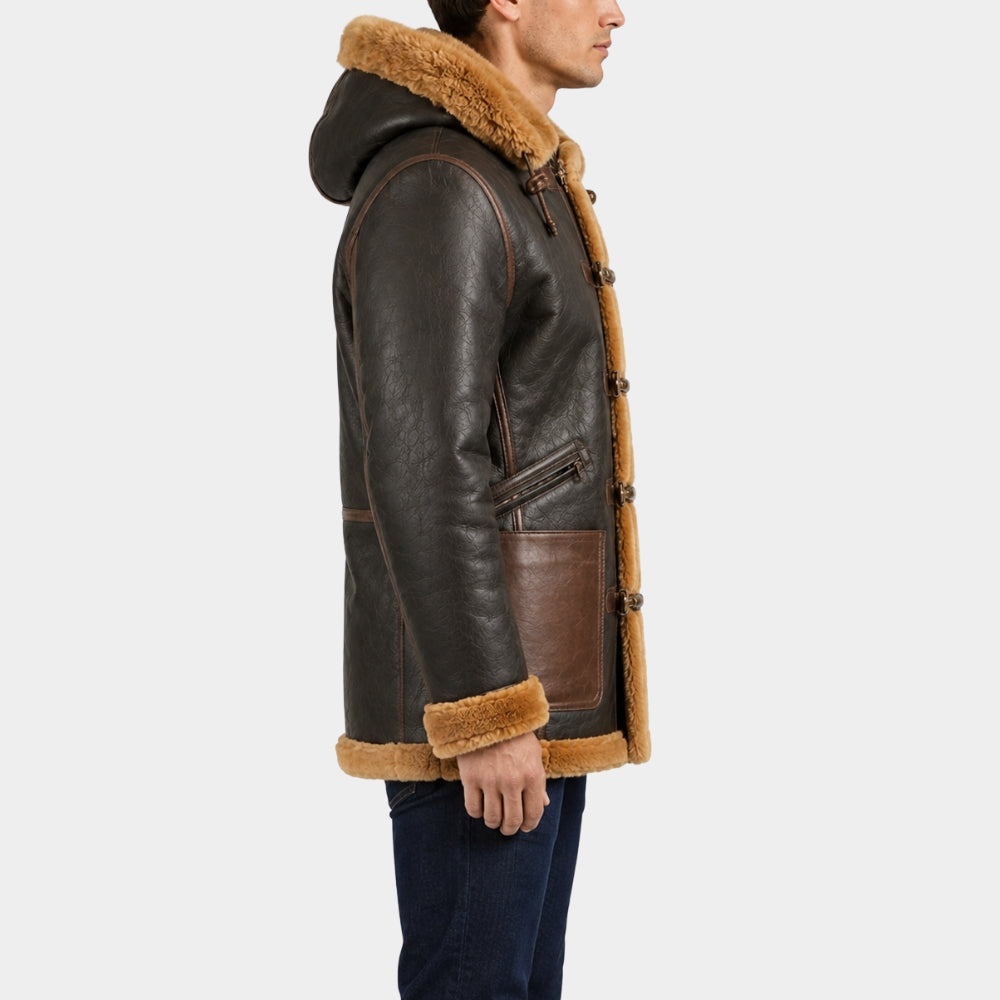WWII B-7 Flying Vintage Parka Brown Leather Jacket
