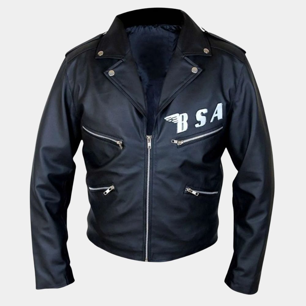 BSA FAITH George Michael Rockers Revenge Leather Jacket - Mannequin Front View
