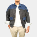 Back to the Future Marty Mcfly Blue and Grey Cotton Jacket - Front View