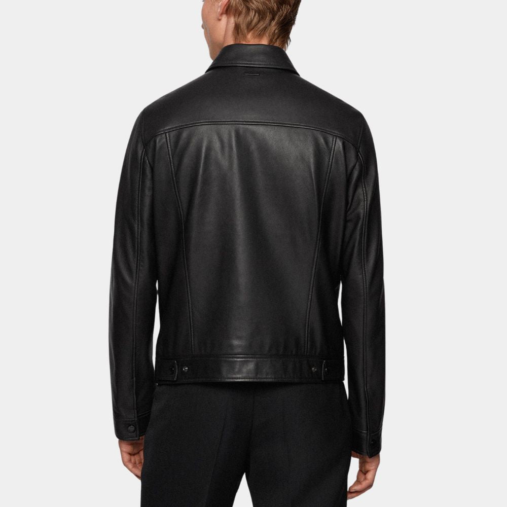 Bad Boys Ride or Die Mike Lowrey Black Leahter Trucker Style Jacket - Back View