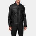 Bad Boys Ride or Die Mike Lowrey Black Leahter Trucker Style Jacket - Front View