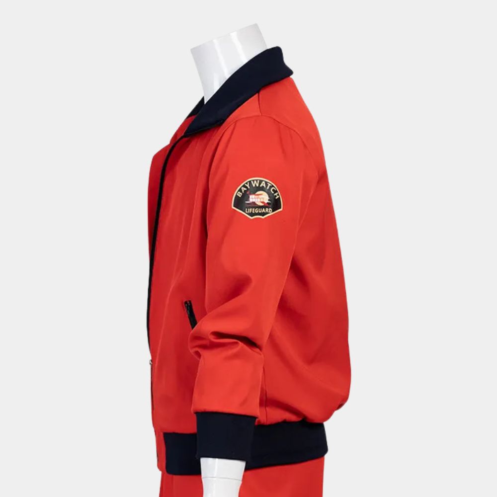 Baywatch  David Hasselhoff Red Cotton Jacket - Mannequin Side View