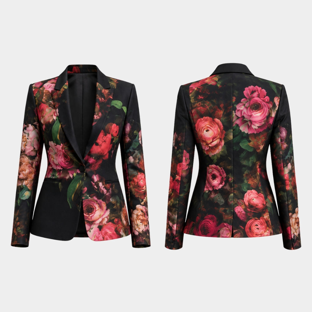 Beauty in Black Taylor Polidore Floral Blazer