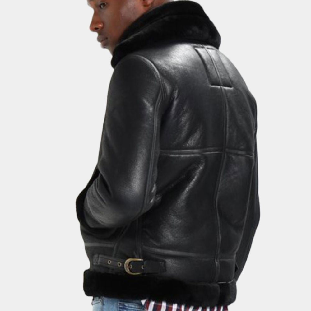 Bernard Black RAF Leather Aviator Jacket - Back VIew
